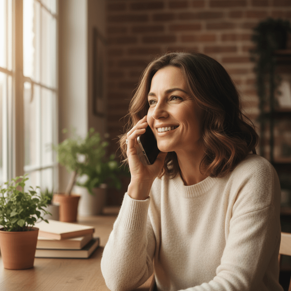 Customer on natural phone conversation