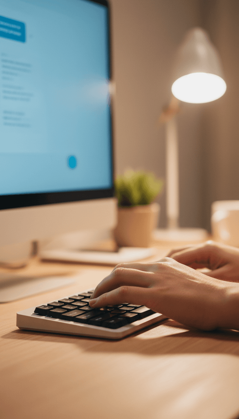 Hands interacting with AI customer service platform