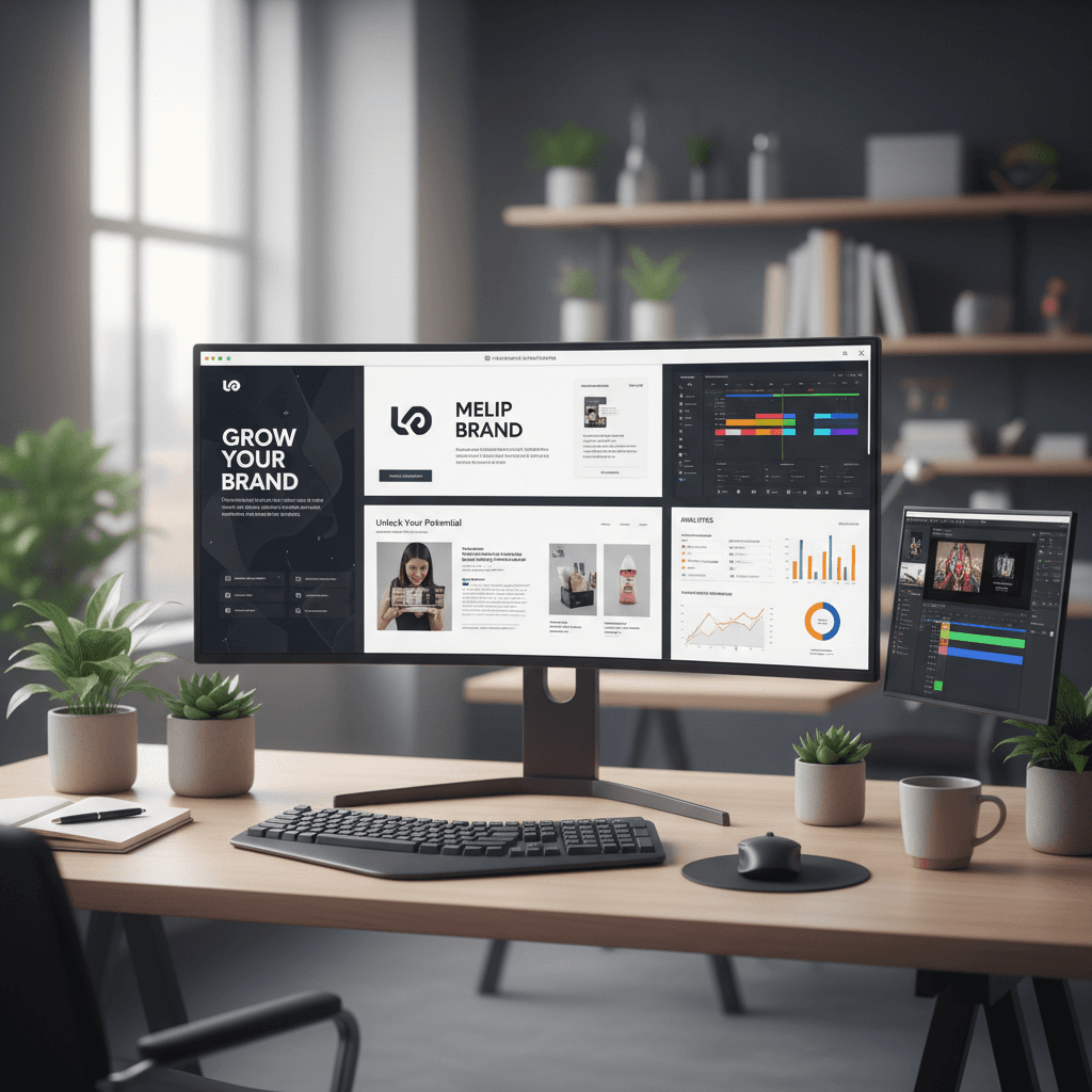 Content creation tools showing blog posts and social media copy