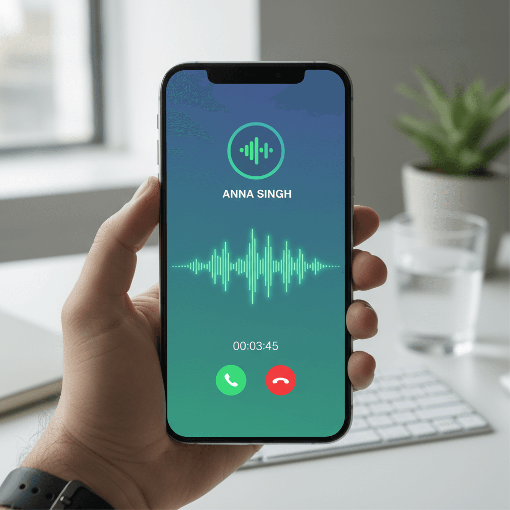 Voice AI call interface on smartphone