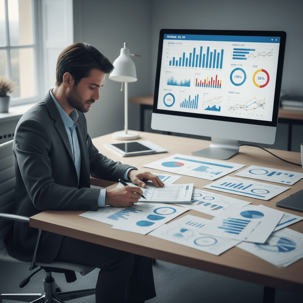 Business analytics reports and dashboard review