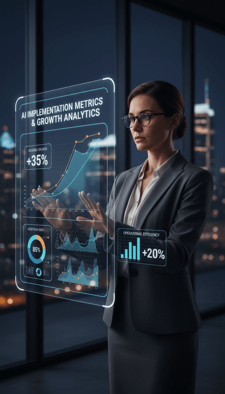 AI implementation metrics and business growth tracking