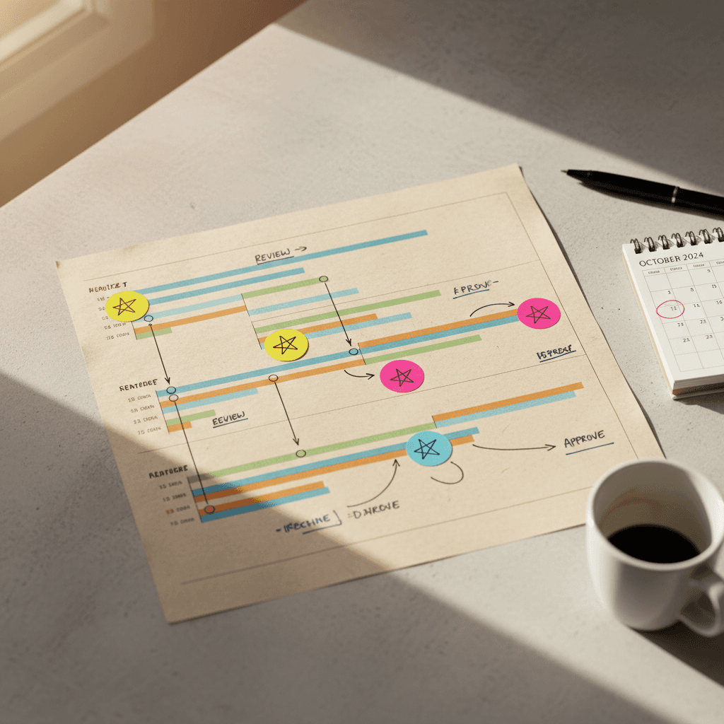 Implementation timeline chart