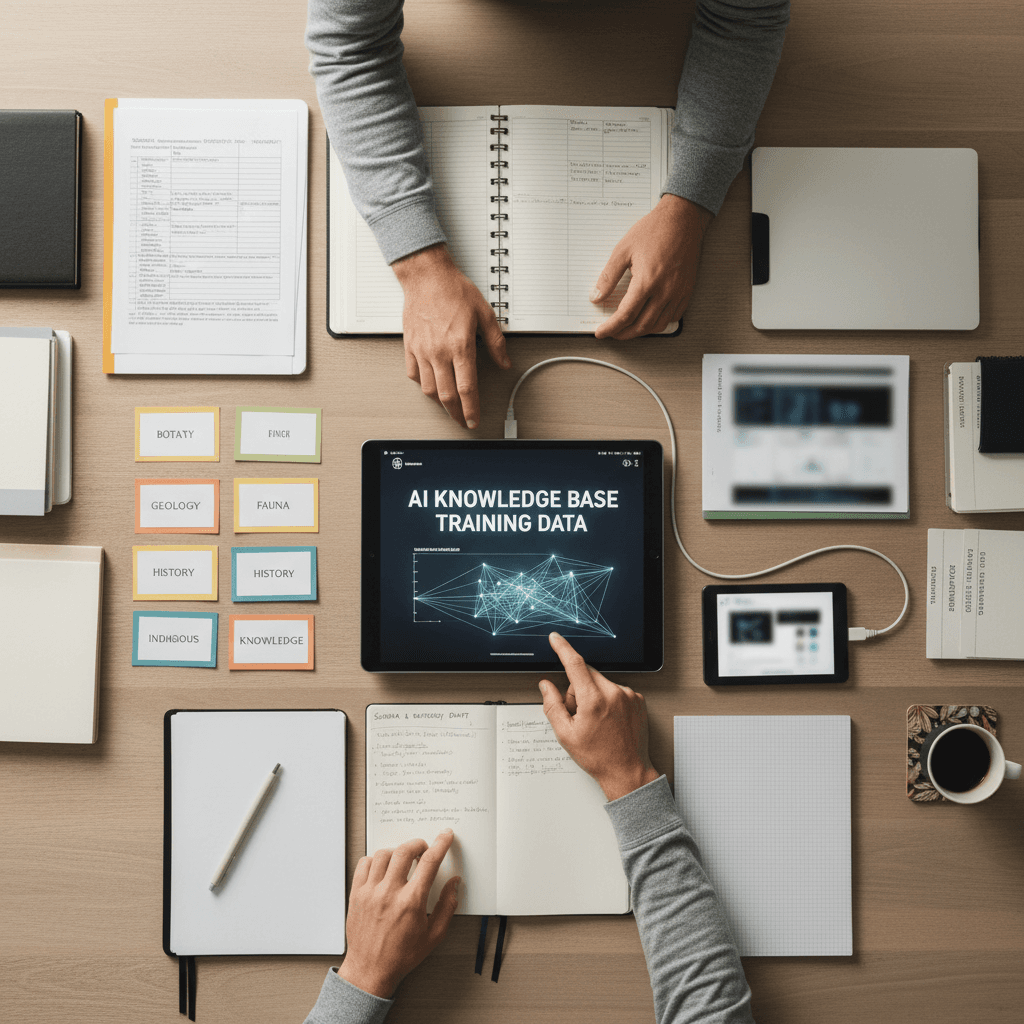 Knowledge base materials and documentation being prepared for AI training