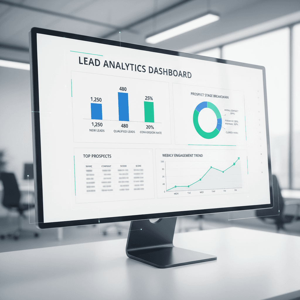AI lead generation dashboard showing prospect qualification data