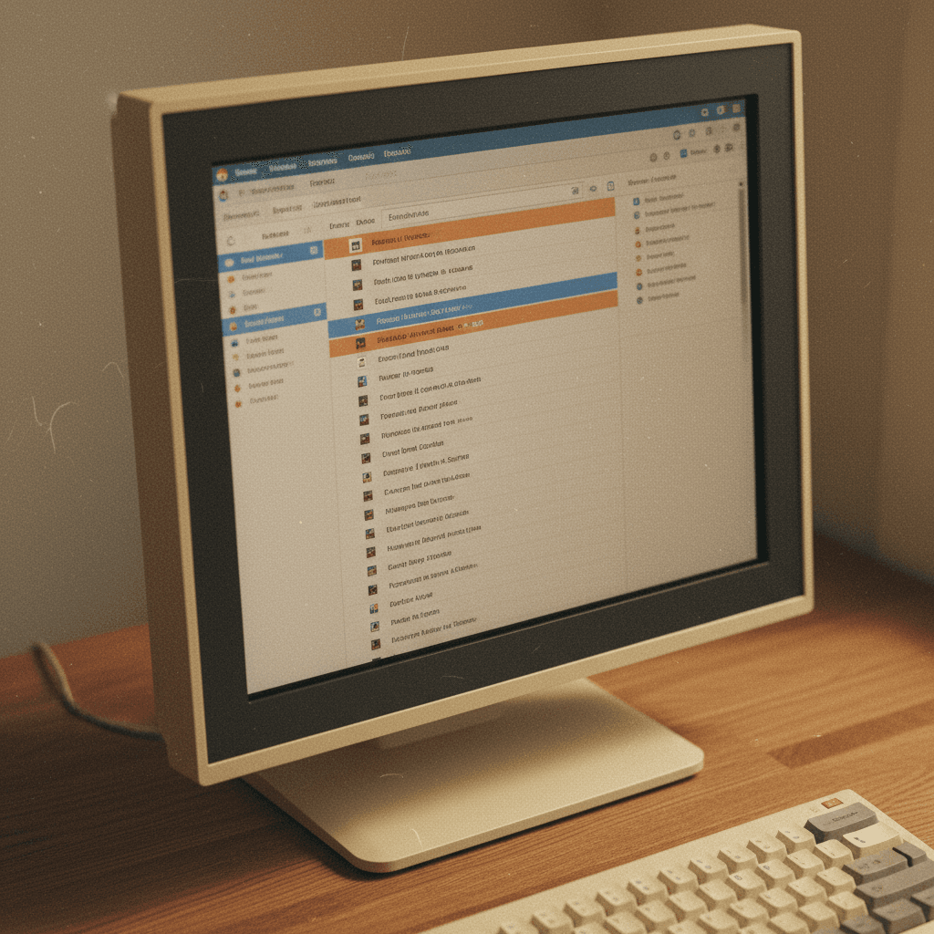 Email inbox displayed on a desktop computer