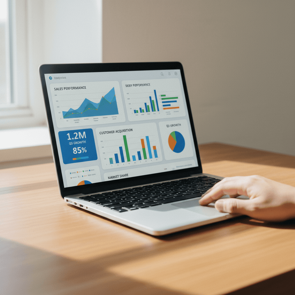 AI audit dashboard showing business metrics and data analysis